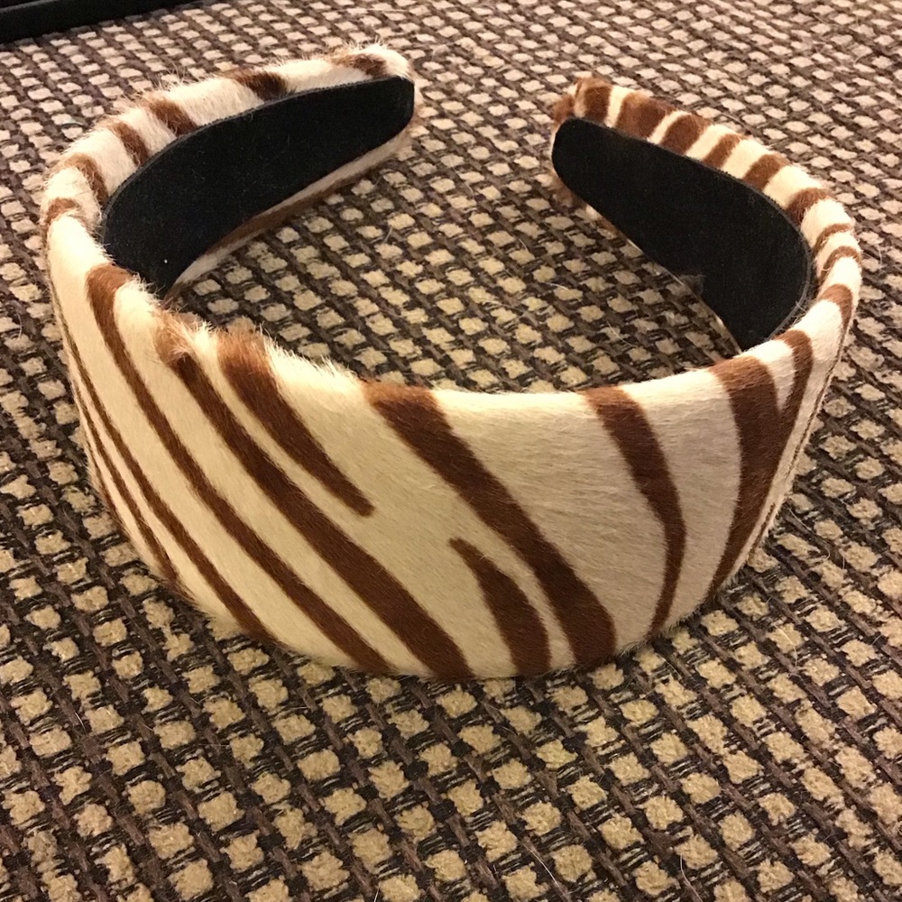 COLETTE MALOUF NWOT HAIR CALF HEAD HAIR BAND ZEBRA STRIPE